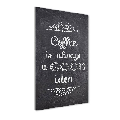 Quadro di vetro verticale Collage di caffè