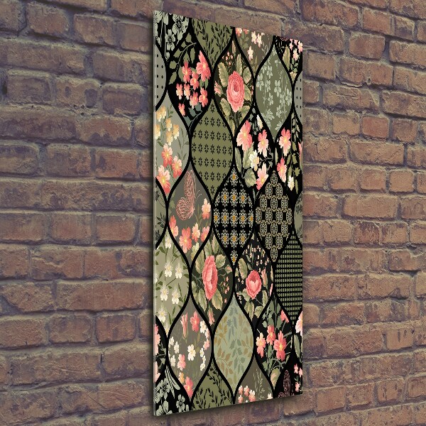 Quadro in vetro verticale Motivo floreale