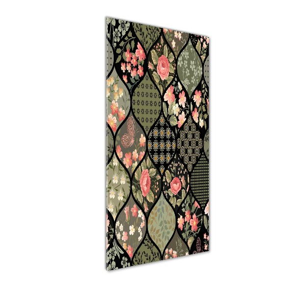 Quadro in vetro verticale Motivo floreale