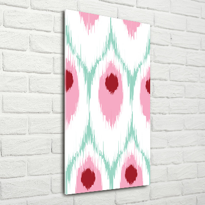 Quadro stampa su vetro verticale Motivo a pavone