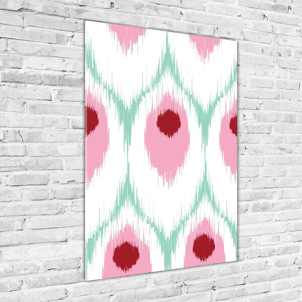 Quadro stampa su vetro verticale Motivo a pavone