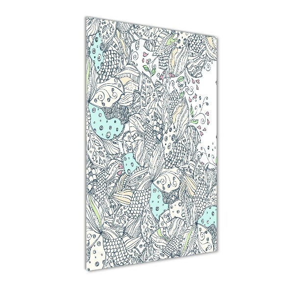 Quadro di vetro verticale Motivo floreale