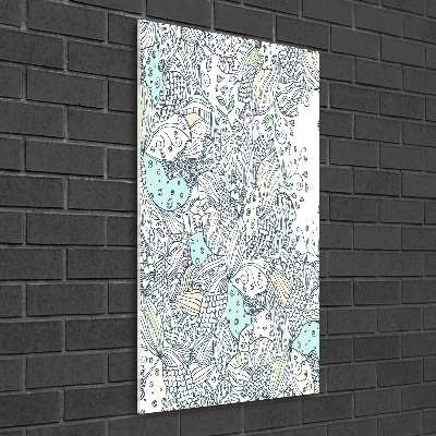 Quadro di vetro verticale Motivo floreale