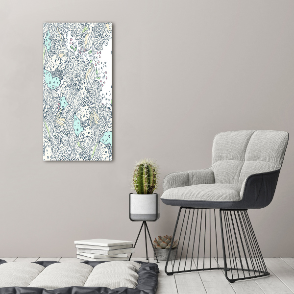 Quadro di vetro verticale Motivo floreale