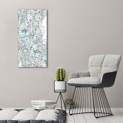 Quadro di vetro verticale Motivo floreale