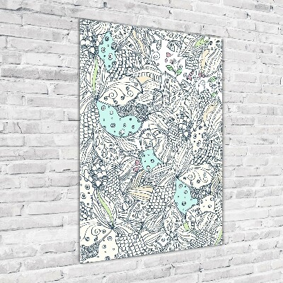 Quadro di vetro verticale Motivo floreale