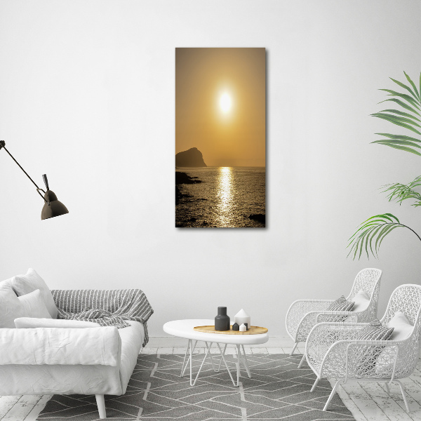 Quadro in vetro verticale Mare al tramonto