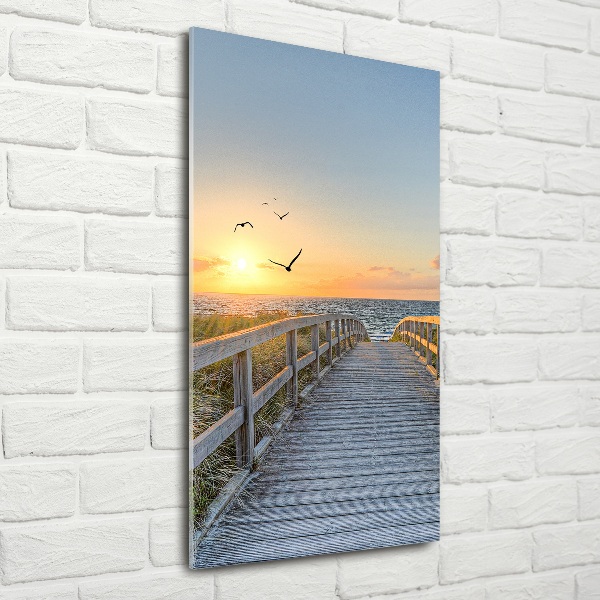 Quadro di vetro verticale Sentiero per la spiaggia