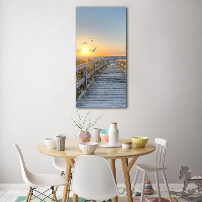 Quadro di vetro verticale Sentiero per la spiaggia