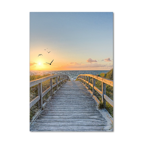 Quadro di vetro verticale Sentiero per la spiaggia