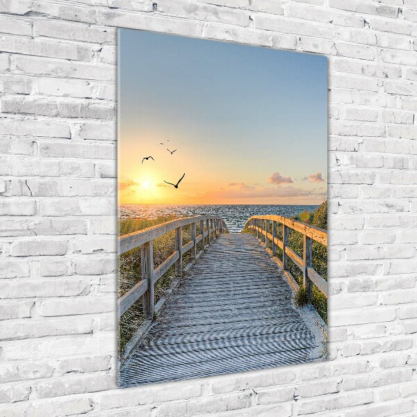 Quadro di vetro verticale Sentiero per la spiaggia
