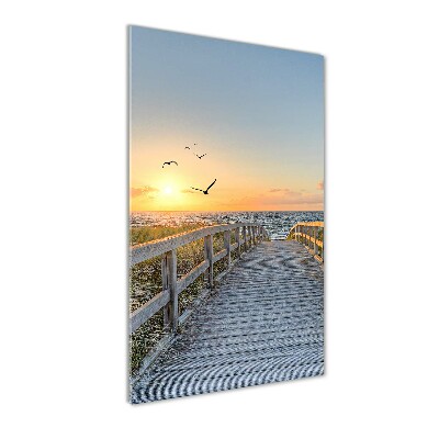 Quadro di vetro verticale Sentiero per la spiaggia