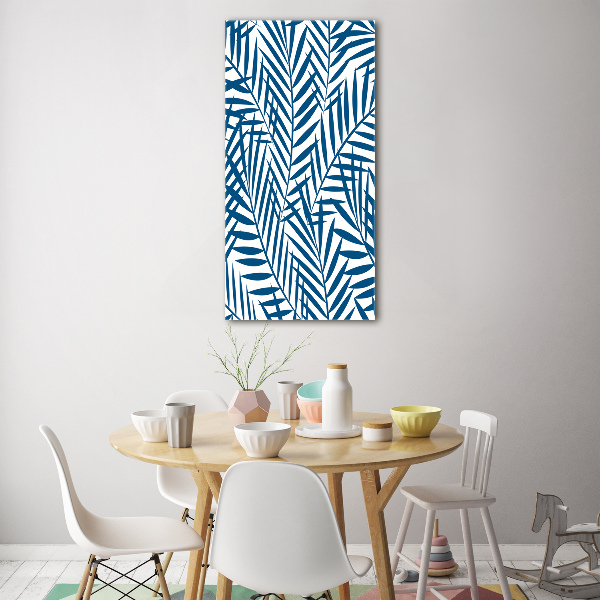 Quadro vetro verticale Foglie tropicali