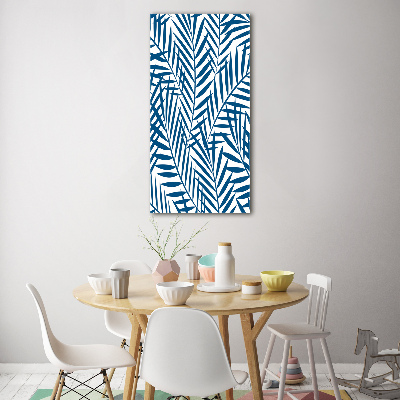 Quadro vetro verticale Foglie tropicali
