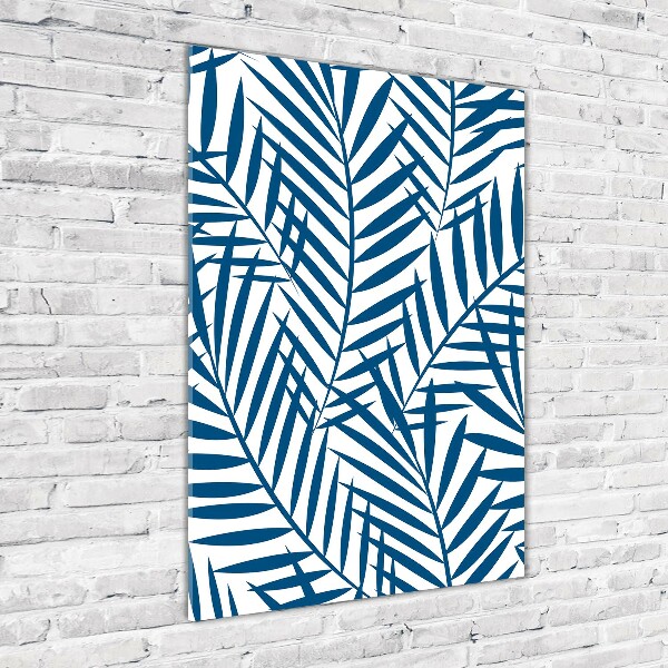 Quadro vetro verticale Foglie tropicali