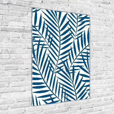 Quadro vetro verticale Foglie tropicali