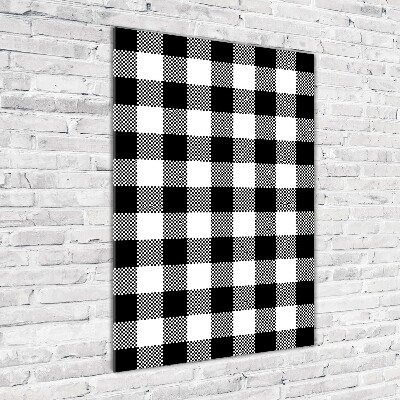 Quadro di vetro verticale A scacchi bianchi e neri