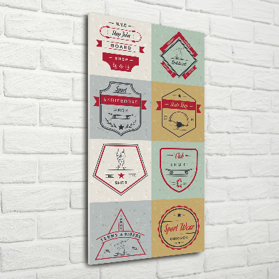 Quadro in vetro verticale Segnali per skateboard
