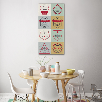 Quadro in vetro verticale Segnali per skateboard