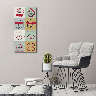 Quadro in vetro verticale Segnali per skateboard