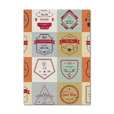 Quadro in vetro verticale Segnali per skateboard