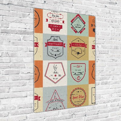 Quadro in vetro verticale Segnali per skateboard
