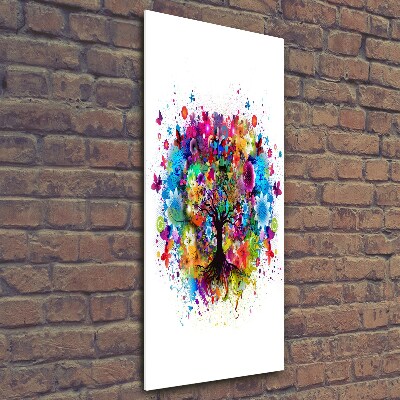 Quadro di vetro verticale Albero astratto