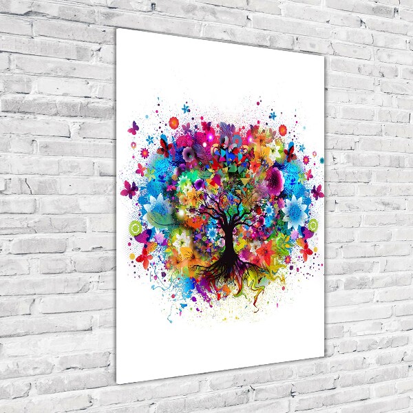 Quadro di vetro verticale Albero astratto