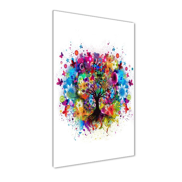 Quadro di vetro verticale Albero astratto