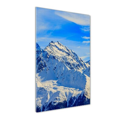 Quadro vetro verticale Montagne in inverno