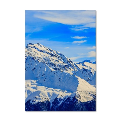 Quadro vetro verticale Montagne in inverno