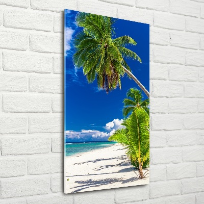 Quadro in vetro verticale Spiaggia tropicale