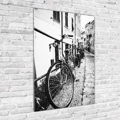 Quadro stampa su vetro verticale Biciclette da città