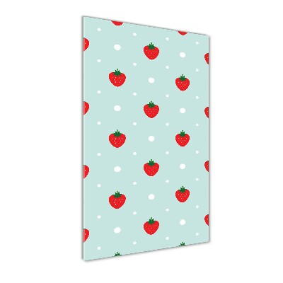 Quadro stampa su vetro verticale Fragole