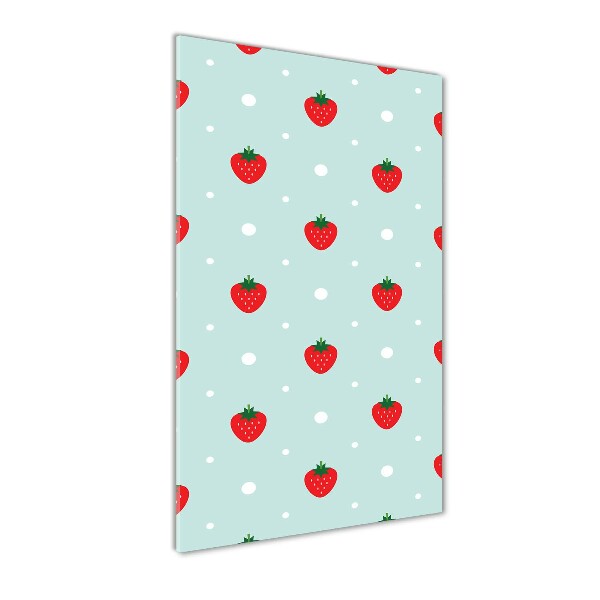 Quadro stampa su vetro verticale Fragole