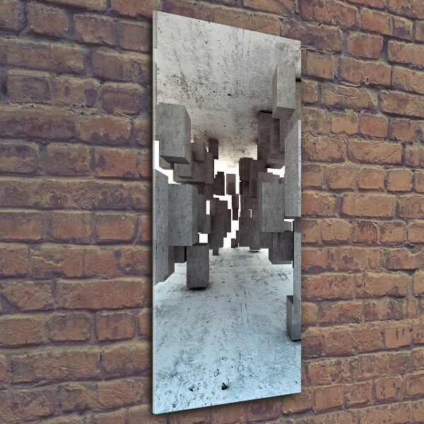 Quadro vetro verticale Cubi in cemento