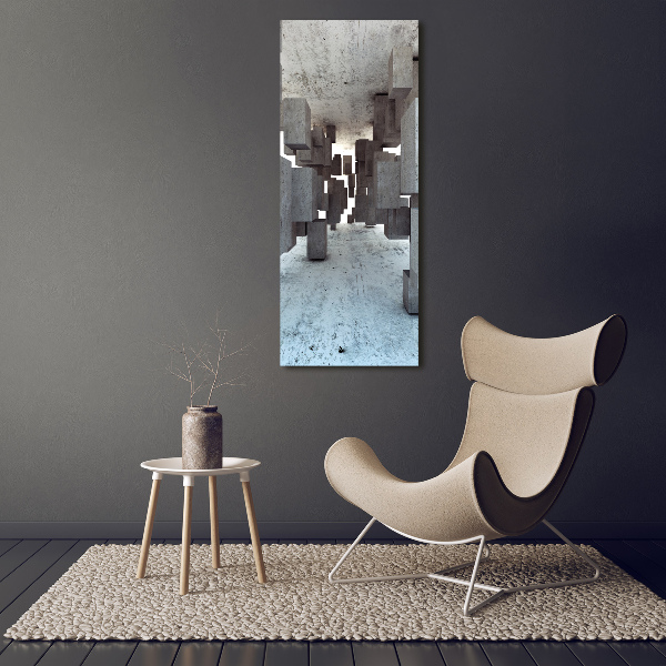 Quadro vetro verticale Cubi in cemento