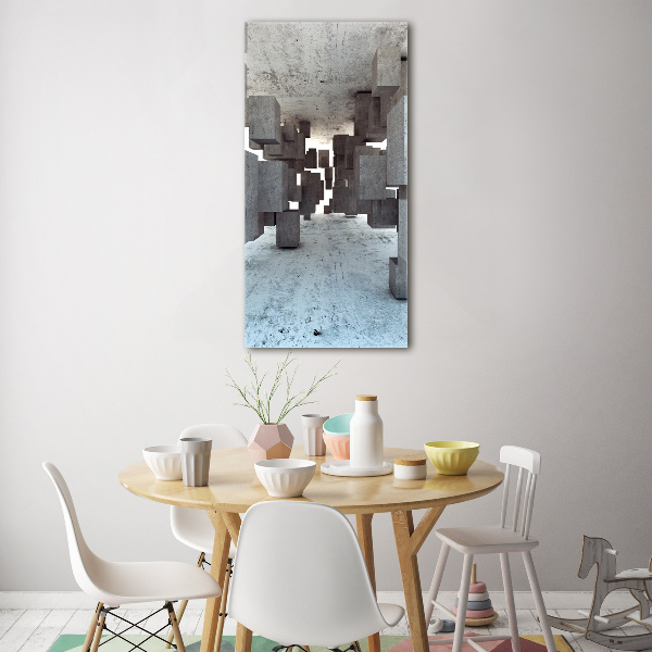Quadro vetro verticale Cubi in cemento