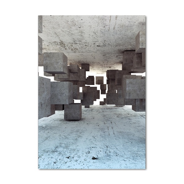 Quadro vetro verticale Cubi in cemento