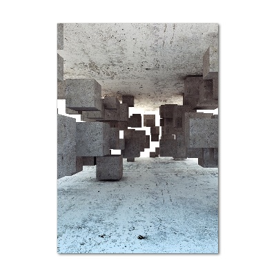 Quadro vetro verticale Cubi in cemento