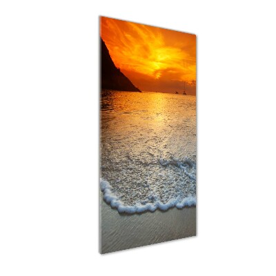 Quadro stampa su vetro verticale Tramonto