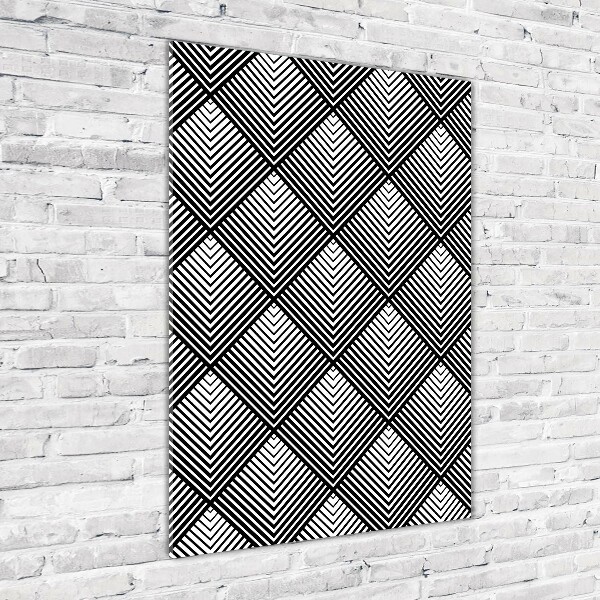Quadro di vetro verticale Sfondo geometrico