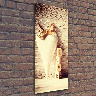 Quadro stampa su vetro verticale Amore