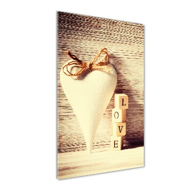 Quadro stampa su vetro verticale Amore