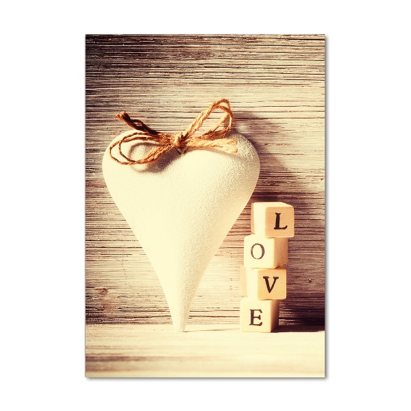Quadro stampa su vetro verticale Amore