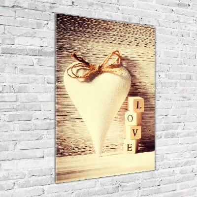 Quadro stampa su vetro verticale Amore