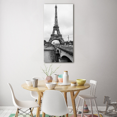 Quadro stampa su vetro verticale Torre Eiffel Parigi