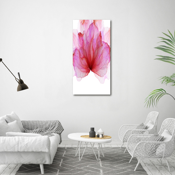 Quadro in vetro verticale Fiore rosa