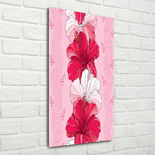 Quadro di vetro verticale Ibisco