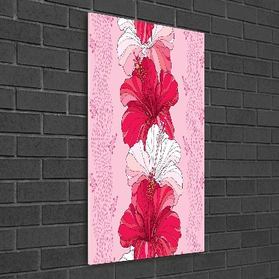 Quadro di vetro verticale Ibisco